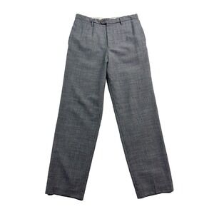 vtg BCBG MaxAzria 34x34 Mens Gray Stripe Wool Dress Pants Flat Front France